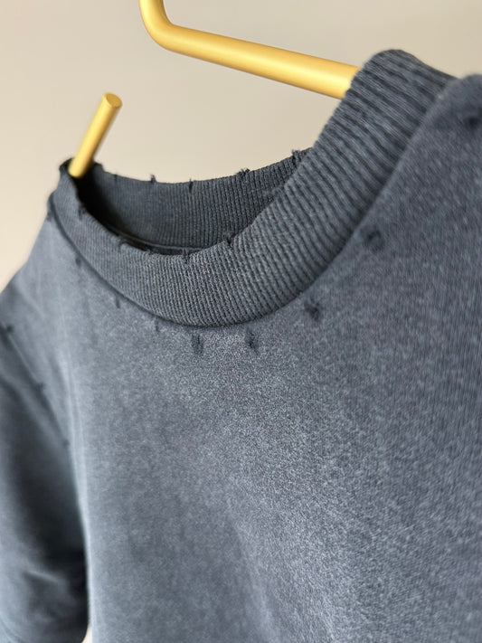 WOMEN CROP SHIRT ASH BLACK