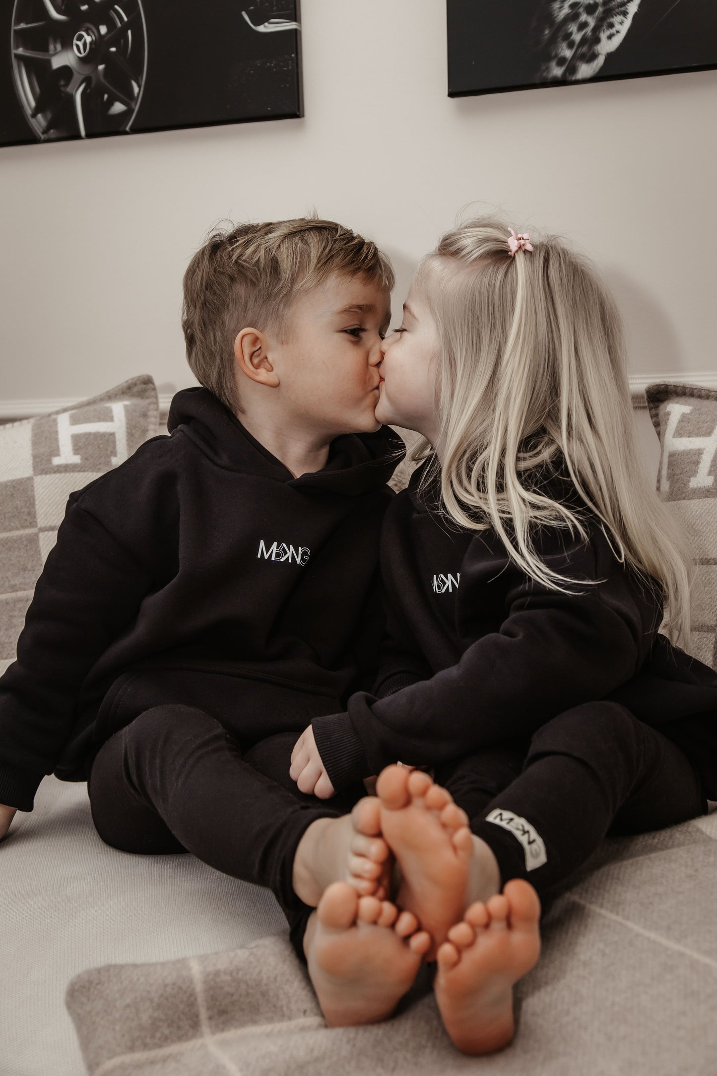 KIDS HOODIE "Crowned" ONYX BLACK