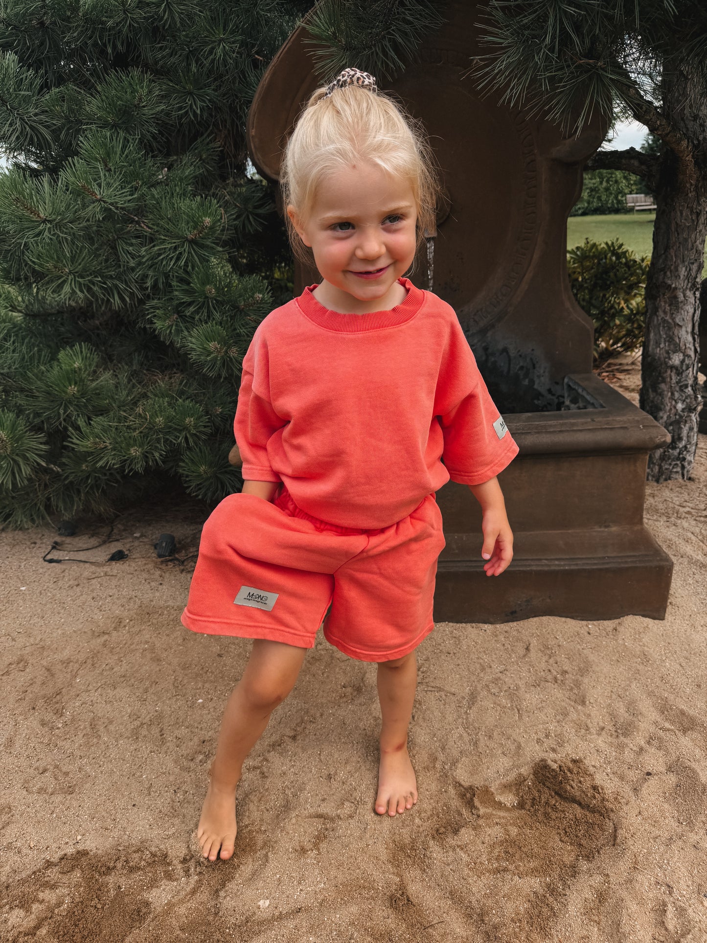 KIDS SHORTS WASHED CORAL