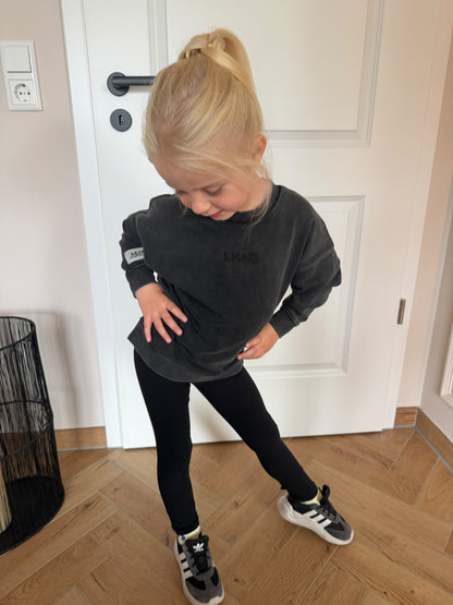 KIDS MRKNG SWEATER WASHED BLACK