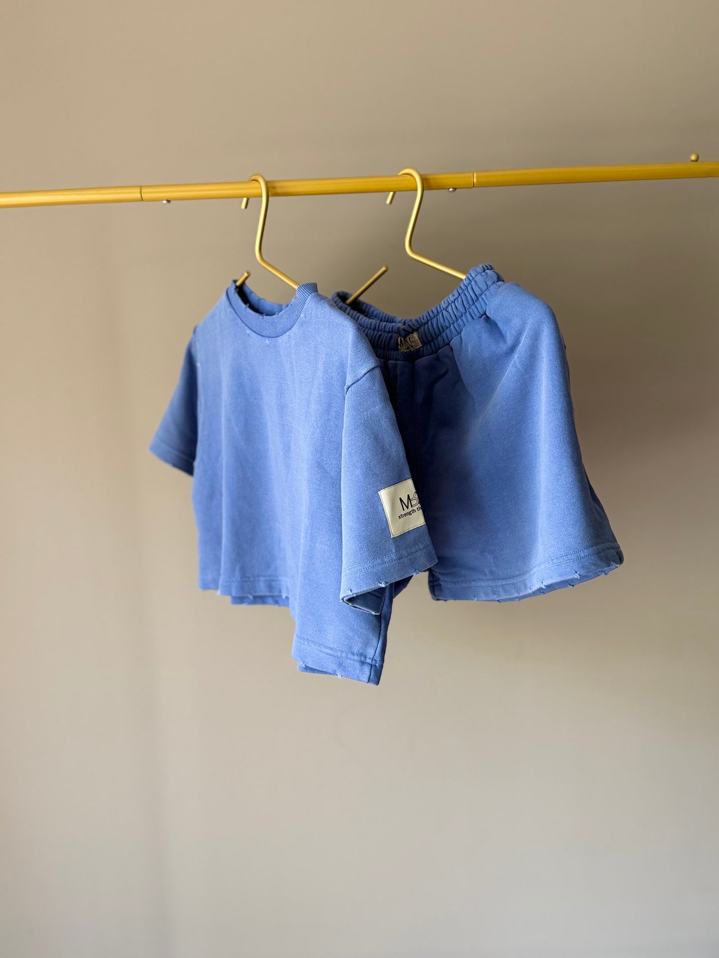 WOMEN CROP SHIRT DUSTY BLUE