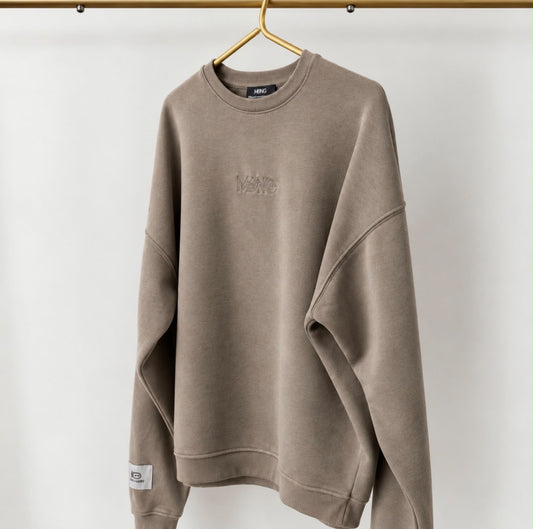 UNISEX MRKNG OVERSIZED SWEATER FADED GREIGE