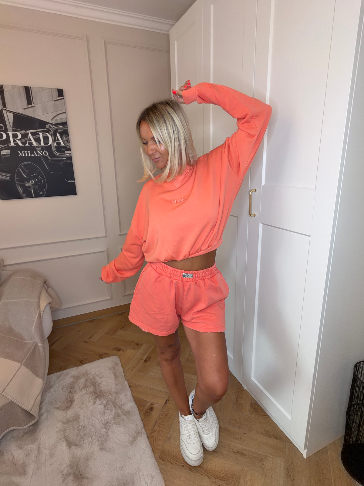 MRKNG CROP SWEATER WASHED CORAL
