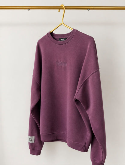 UNISEX MRKNG OVERSIZED SWEATER FADED PLUM