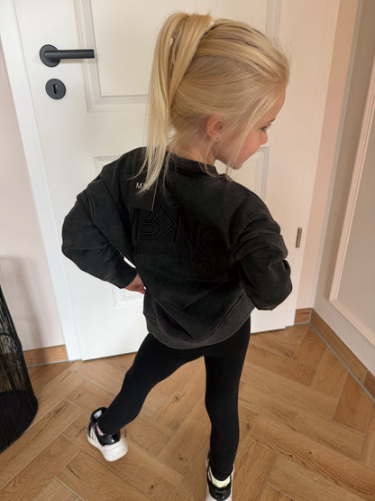 KIDS MRKNG SWEATER WASHED BLACK