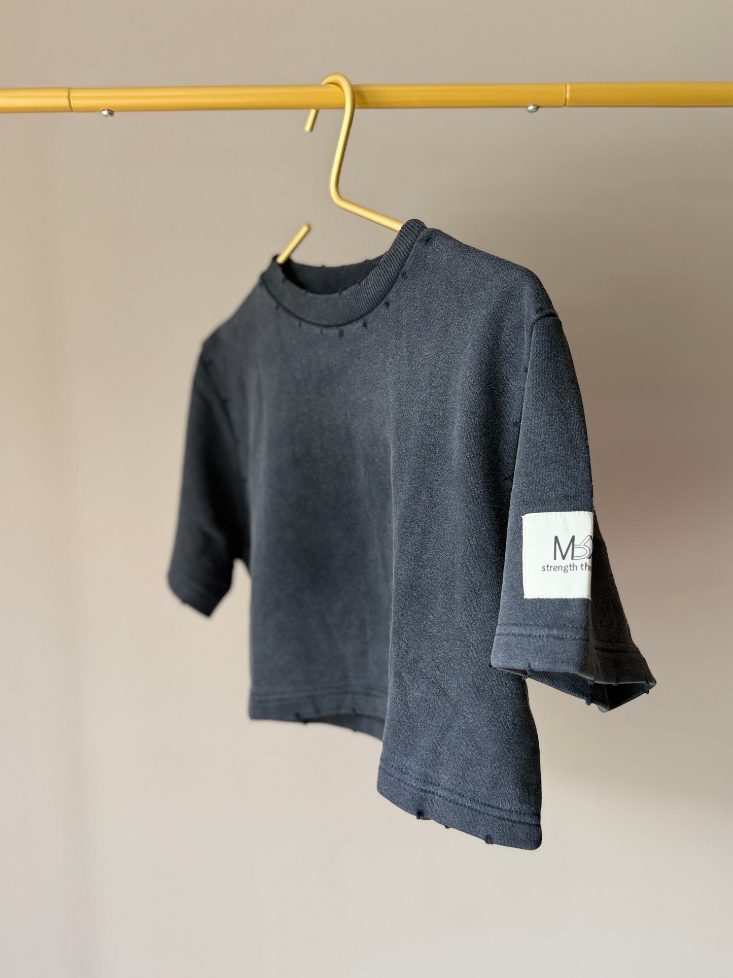 WOMEN CROP SHIRT ASH BLACK