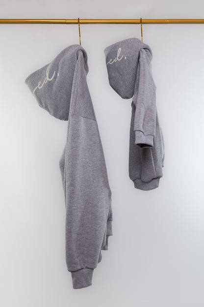 KIDS HOODIE "Raised" STONE GREY