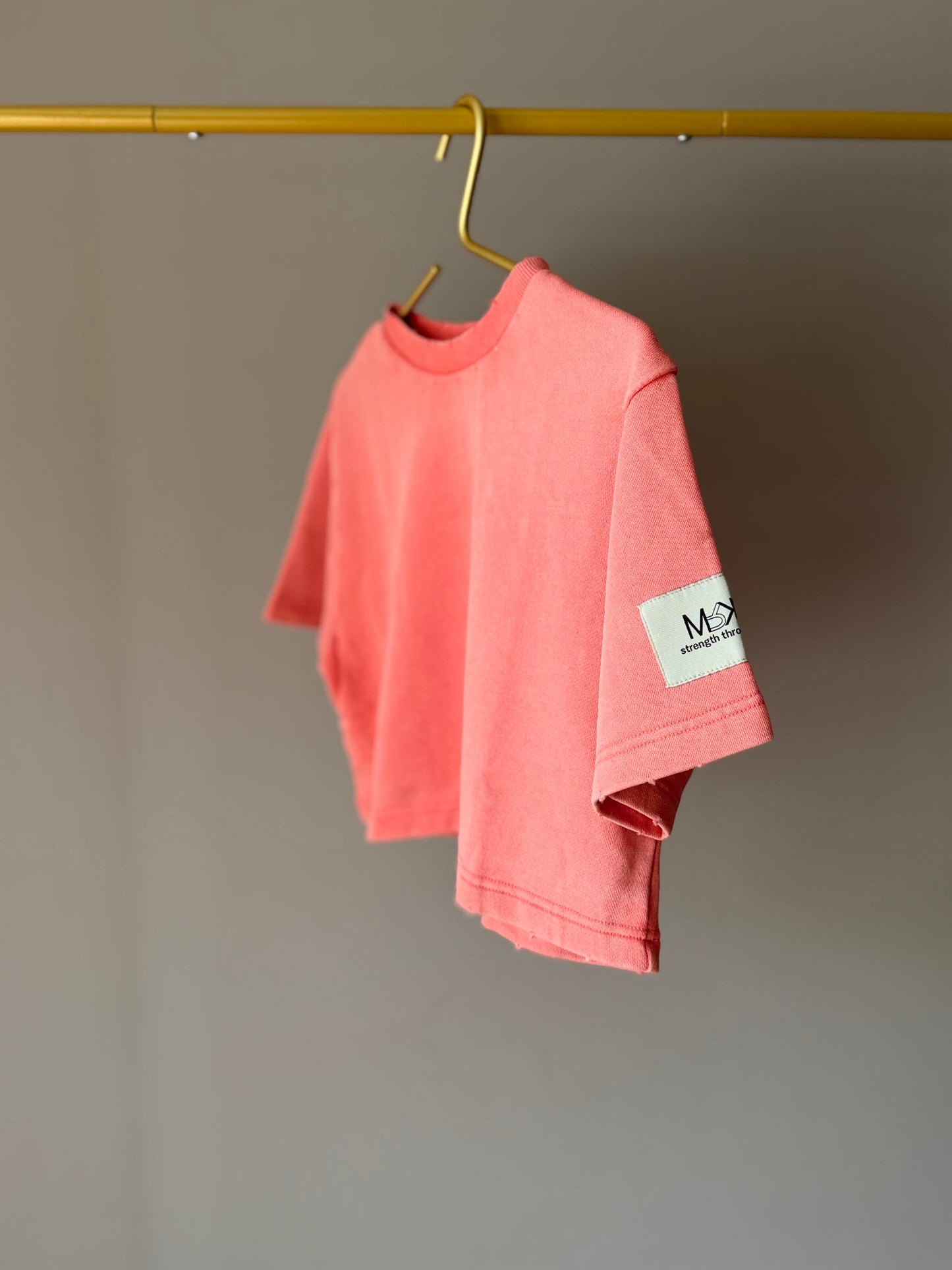 WOMEN CROP SHIRT WASHED CORAL