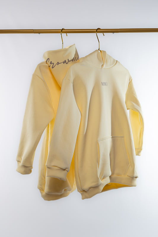KIDS HOODIE "Crowned" BUTTER YELLOW