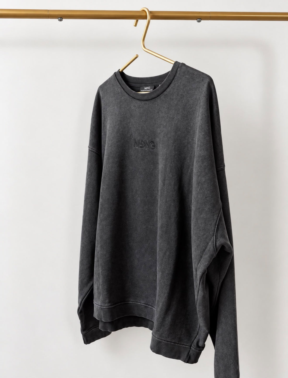 UNISEX MRKNG OVERSIZED SWEATER WASHED BLACK