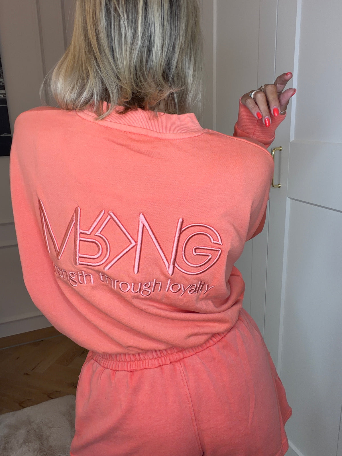 MRKNG CROP SWEATER WASHED CORAL