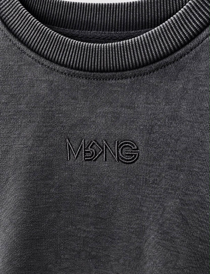 KIDS MRKNG SWEATER WASHED BLACK