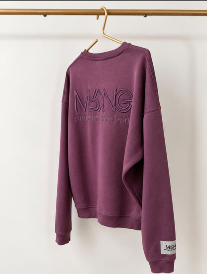 UNISEX MRKNG OVERSIZED SWEATER FADED PLUM