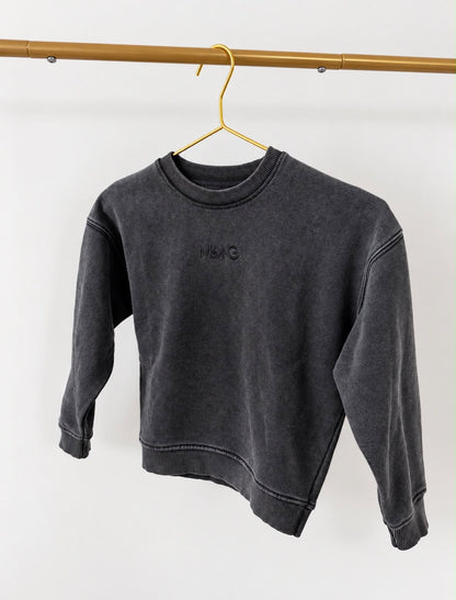 KIDS MRKNG SWEATER WASHED BLACK