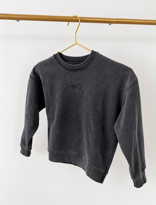 KIDS MRKNG SWEATER WASHED BLACK