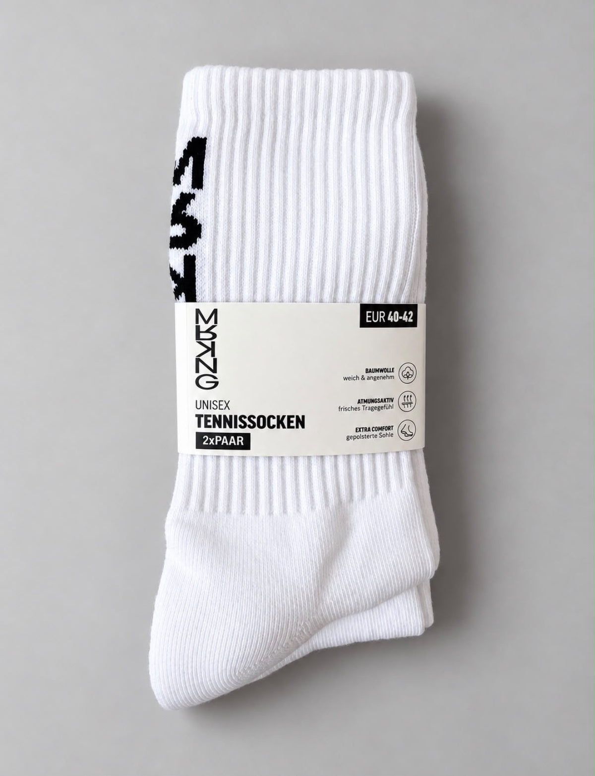 UNISEX MRKNG TENNIS SOCKS 2 PACK - STYLE A