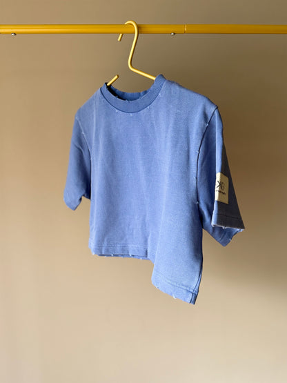 WOMEN CROP SHIRT DUSTY BLUE