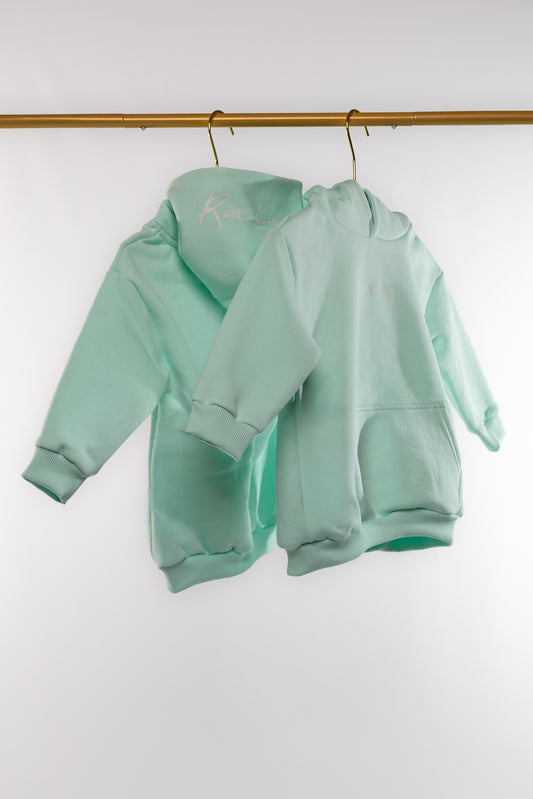 KIDS HOODIE "Raised" GLACIER MINT